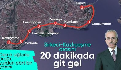 Sirkeci-Kazlıçeşme raylı sistem hattı yarın açılıyor